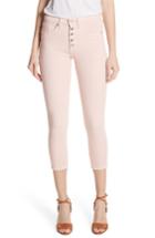 Women's Veronica Beard Debbie Frayed Crop Skinny Jeans - Pink