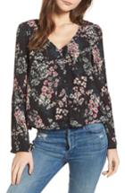 Women's Cupcakes And Cashmere Nadette Floral Blouse, Size - Black