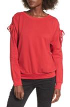 Women's Socialite Cinch Sleeve Sweatshirt - Red