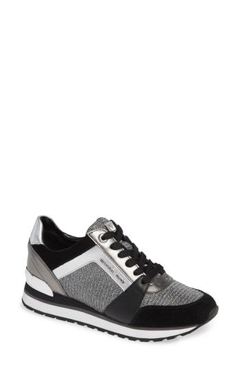 Women's Michael Michael Kors Billie Perforated Sneaker .5 M - Metallic