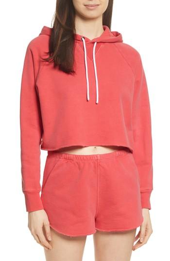 Women's Frame Crop Track Hoodie - Red