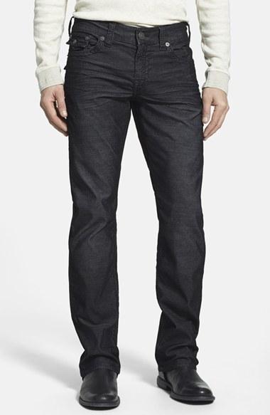 Men's True Religion Brand Jeans 'ricky' Relaxed Straight Leg Corduroy Pants - Black