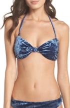 Women's Dolce Vita Velvet Bandeau Bikini Top - Blue
