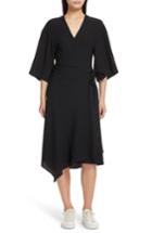 Women's Theory Kimono Crepe Wrap Dress - Black