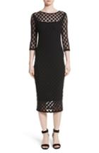 Women's Fuzzi Dot Print Tulle Midi Dress - Black