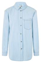 Women's Topshop Drake Oversize Denim Shirt Us (fits Like 2-4) - Blue