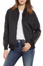 Women's Pam & Gela Metallic Stripe Track Jacket - Black
