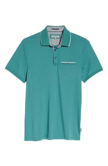Men's Ted Baker London Derry Modern Slim Fit Polo (m) - Green