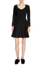 Women's Maje Marked Knit Fit & Flare Dress - Black