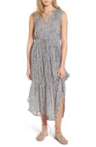 Women's James Perse Floral Pleated Midi Dress - Grey