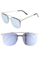 Women's Quay Australia Private Eyes 55mm Sunglasses - Silver/ Violet Mirror