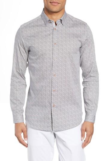 Men's Ted Baker London Lorritt Geo Print Sport Shirt - Pink