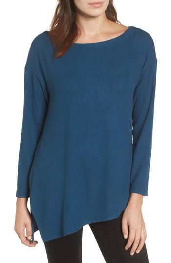 Women's Gibson Asymmetrical Cozy Fleece Top - Blue