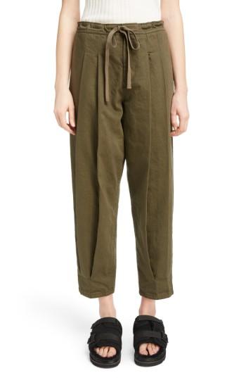 Women's Y's By Yohji Yamamoto Dart Front Drawstring Pants