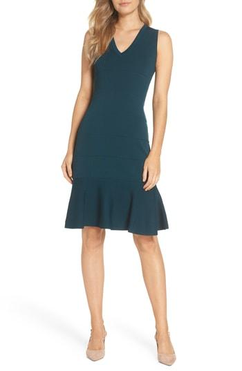Women's Vince Camuto Flounce Hem Sweater Dress - Green