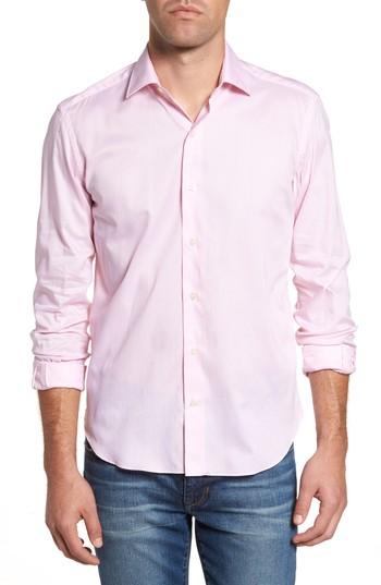 Men's Culturata Slim Fit Micro Stripe Sport Shirt - Pink