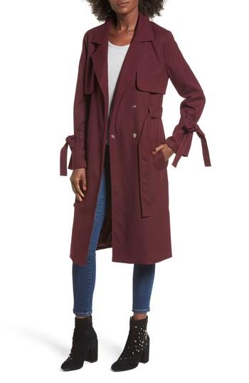 Women's J.o.a. Tie Sleeve Trench Coat