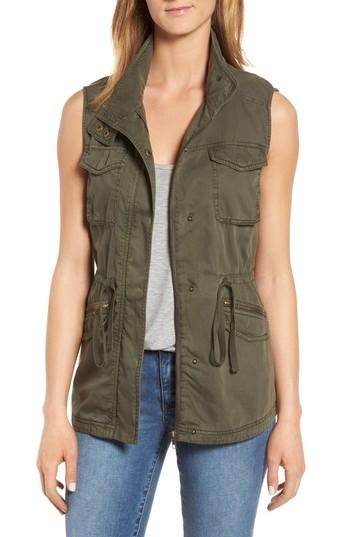Petite Women's Caslon Utility Vest P - Green