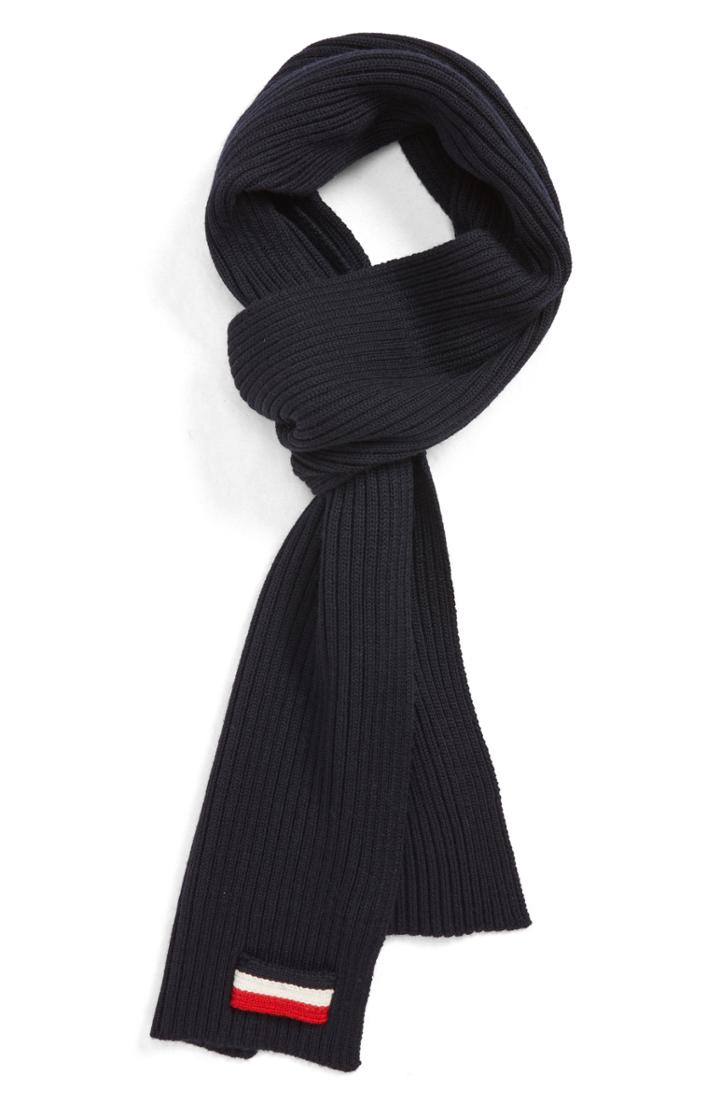 Men's Moncler Wool Scarf, Size - Blue