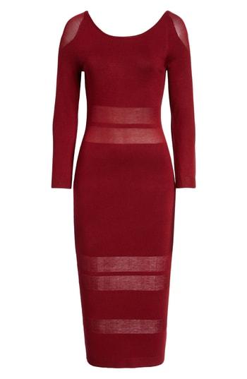 Women's Sentimental Ny Illusion Stripe Midi Dress - Red