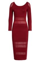 Women's Sentimental Ny Illusion Stripe Midi Dress - Red