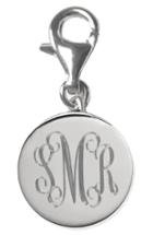 Women's Jane Basch Designs Script Monogram Disc Charm