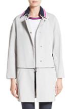 Women's St. John Collection Stretch Twill Convertible Coat - Grey