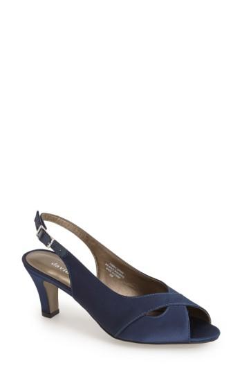 Women's David Tate 'palm' Slingback Satin Sandal N - Blue