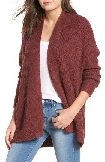Women's Dreamers By Debut Rib Knit Open Cardigan - Pink
