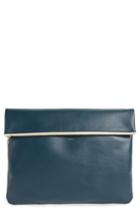 Mt Craig Large Faux Leather Clutch - Blue