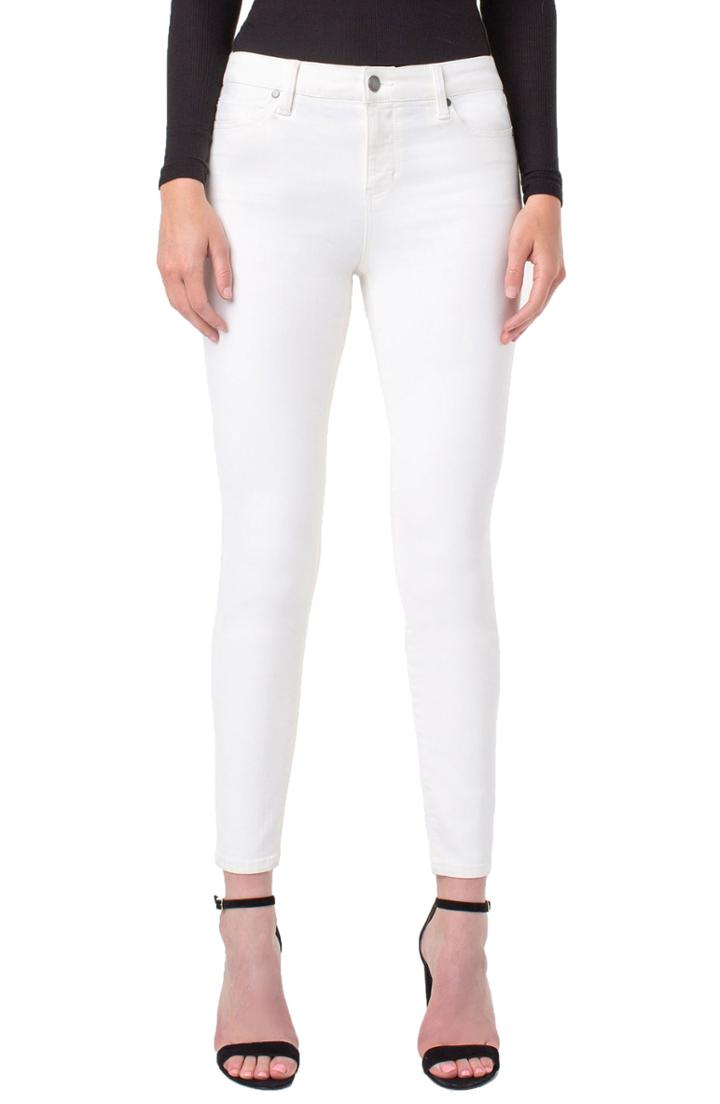 Women's Liverpool Piper Hugger Skinny Jeans - Ivory