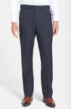Men's Berle Self Sizer Waist Tropical Weight Flat Front Trousers X Unhemmed - Blue