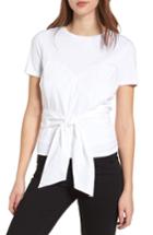 Women's Trouve Poplin Mix Tie Waist Bustier Top - White
