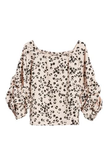 Petite Women's Halogen Gathered Sleeve Top P - Pink