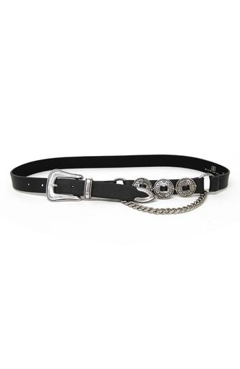 Women's B-low The Belt Dani Leather Belt - Black/ Silver