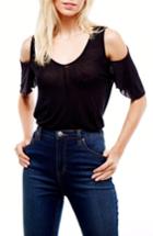 Women's Free People Bittersweet Cold Shoulder Top - Black