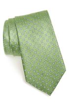 Men's Nordstrom Men's Shop Grid Silk Tie, Size - Green