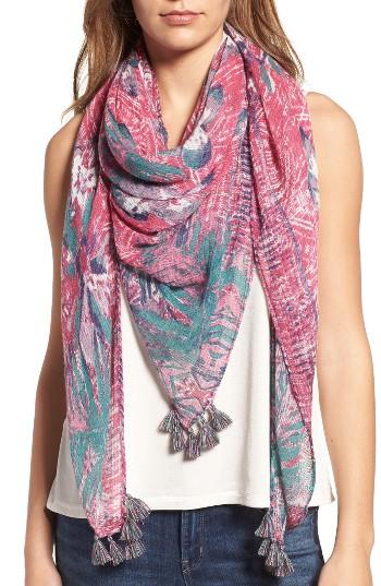 Women's Hinge Batik Cabana Square Scarf, Size - Pink