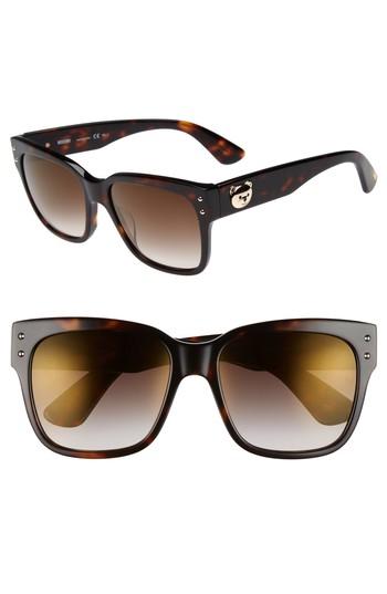 Women's Moschino 56mm Gradient Lens Sunglasses - Dark Havana
