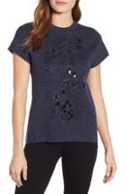 Women's Anne Klein Beaded Mock Neck Top, Size - Blue