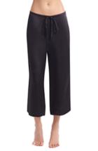 Women's Commando Crop Silk Pajama Pants - Black