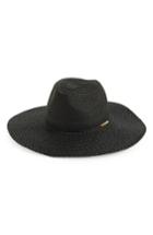 Women's Halogen Straw Panama Hat - Black