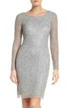 Women's Adrianna Papell Beaded Sheath Dress - Grey