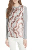 Women's Ted Baker London Versailles Jacquard Front Sweater - Grey