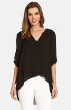 Women's Karen Kane Asymmetrical Wrap Hem Top - Black