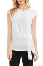 Women's Vince Camuto Mixed Media Tie Front Blouse, Size - White