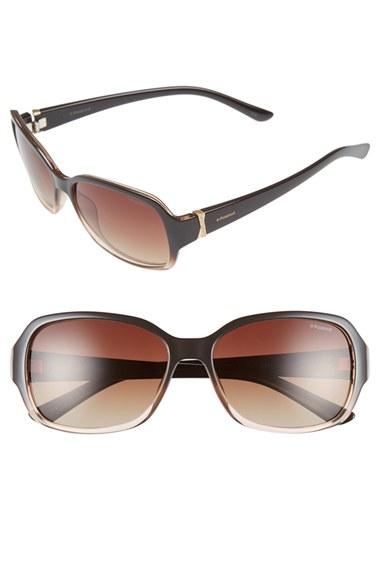 Women's Polaroid Eyewear 56mm Polarized Sunglasses - Crystal/ Brown/ Polarized