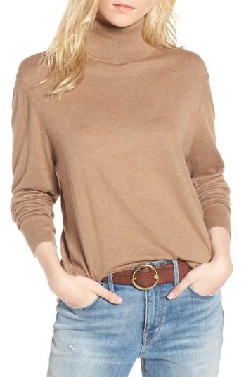 Women's Treasure & Bond Boyfriend Turtleneck Sweater - Brown
