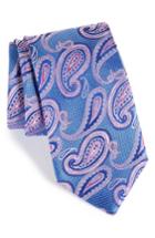 Men's Nordstrom Men's Shop Brett Paisley Silk Tie, Size X-long - Blue