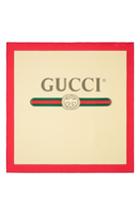 Women's Gucci Future Logo Silk Twill Scarf, Size - Red
